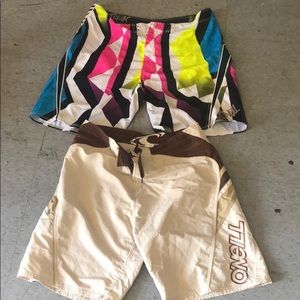 2 pairs O'Neil surf trunks XL $25